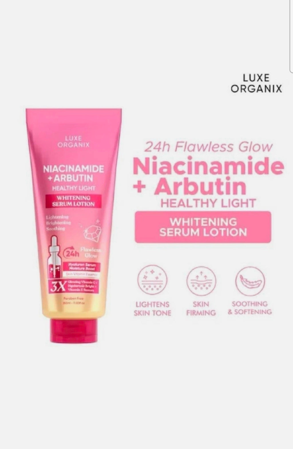 Luxe Organix Niacinamide + Arbutin Healthy Light Whitening Serum Lotion 350ml