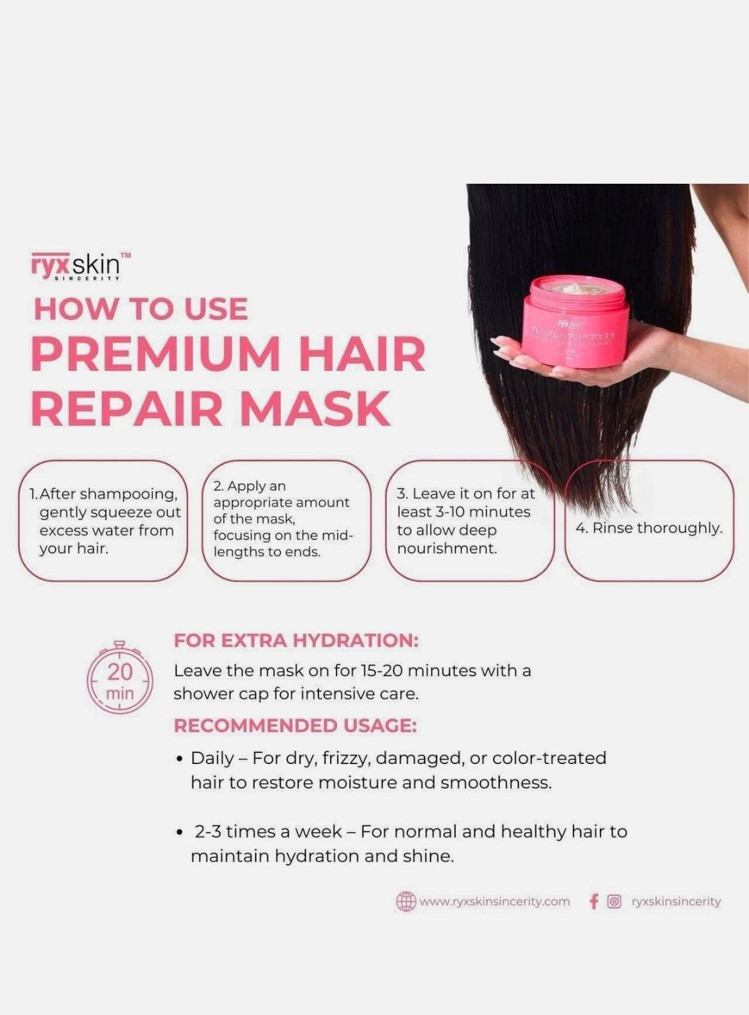 Ryxskin Premium Hair Repair Mask 180g Japan Made