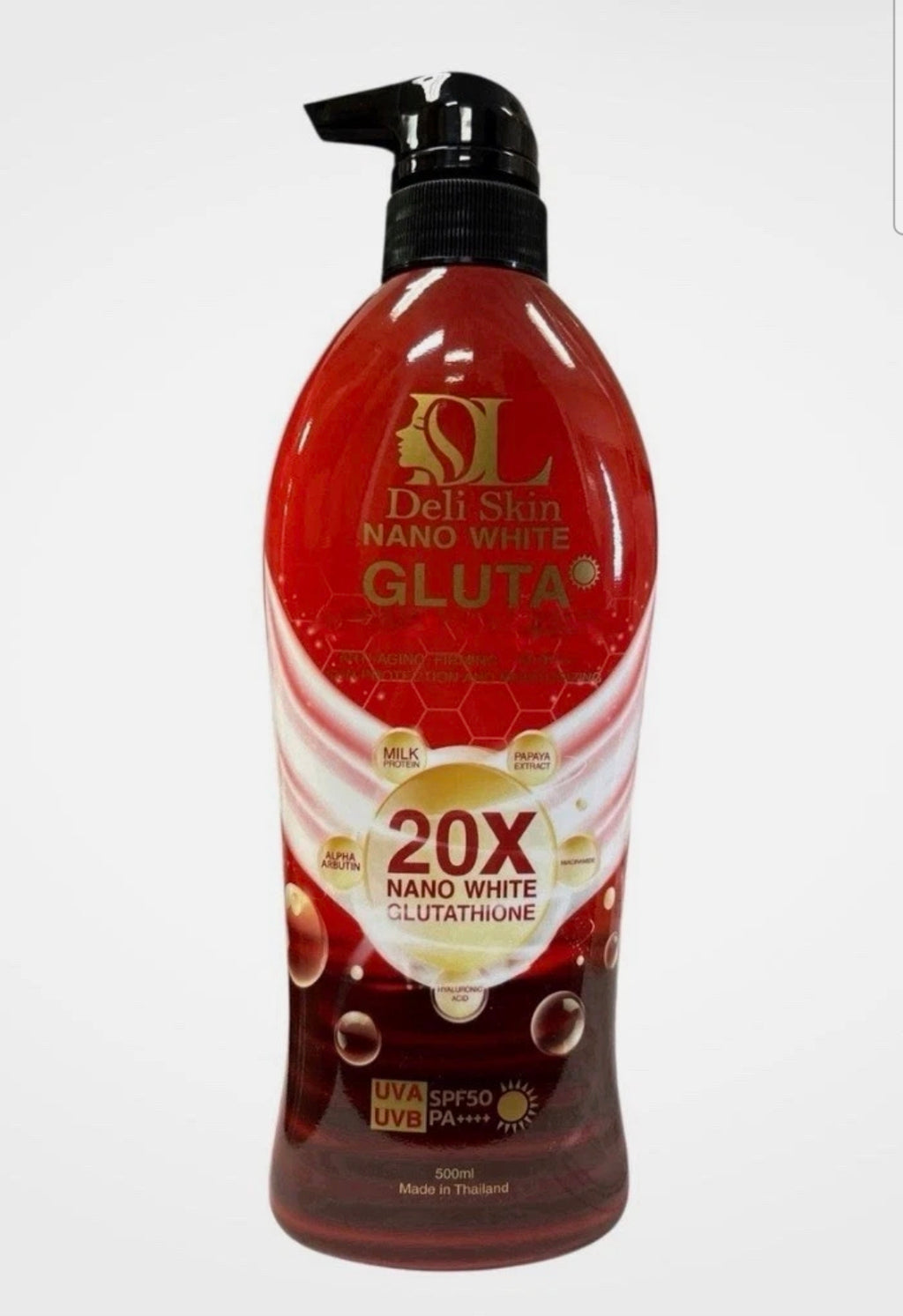 Deli Skin Nano White Gluta (RED) Body Lotion SPF50 PA+++ 500ml