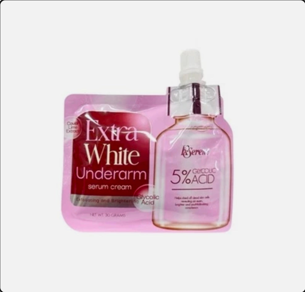 KSerene Extra White Underarm Serum Cream with 5% Glycolic Acid - 30g