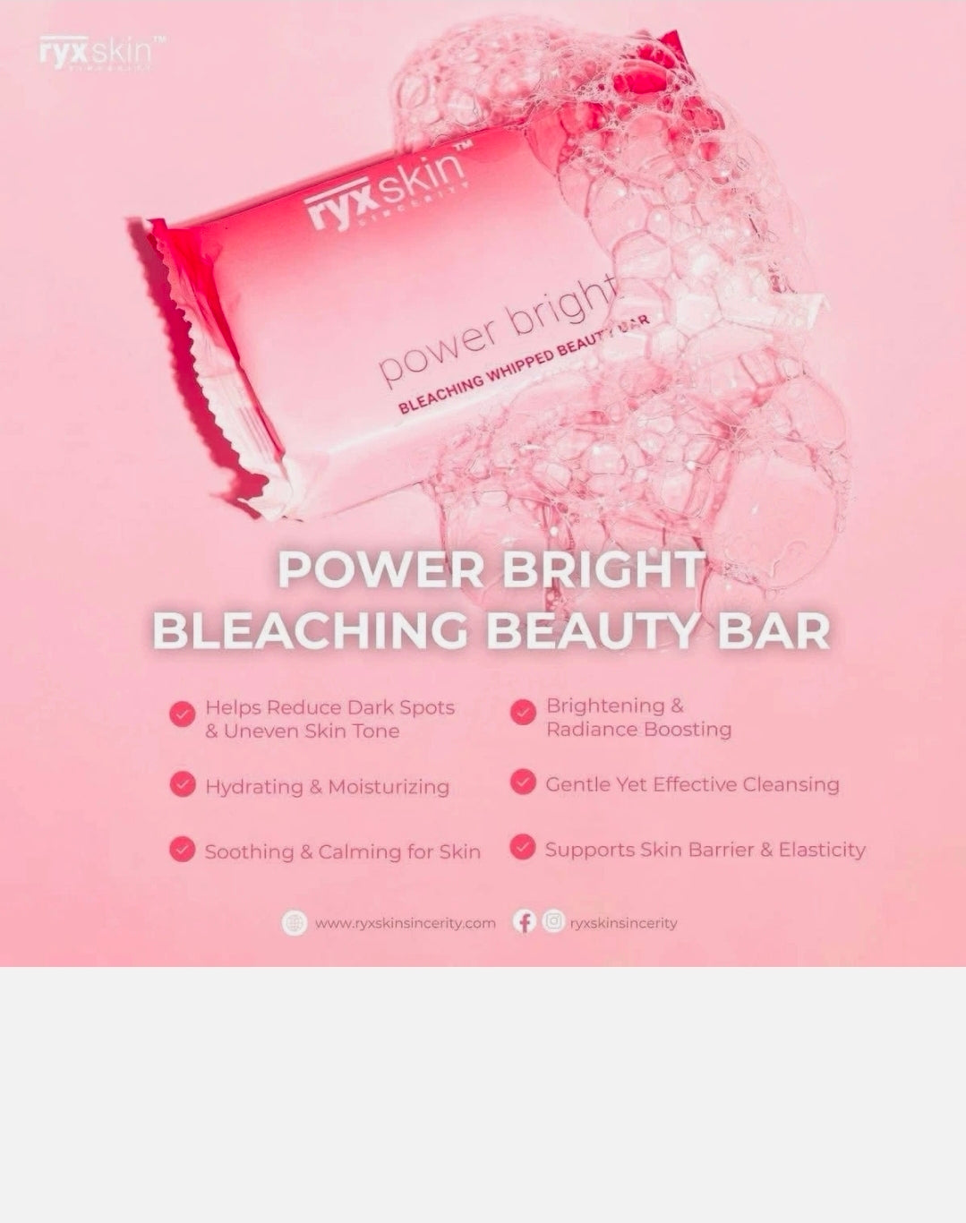 Ryxskin Power Bright Bleaching Whipped Beauty Bar – Tranexamic Acid 5 bars /pack