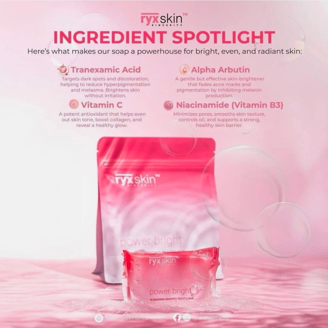 Ryxskin Power Bright Bleaching Whipped Beauty Bar – Tranexamic Acid 5 bars /pack