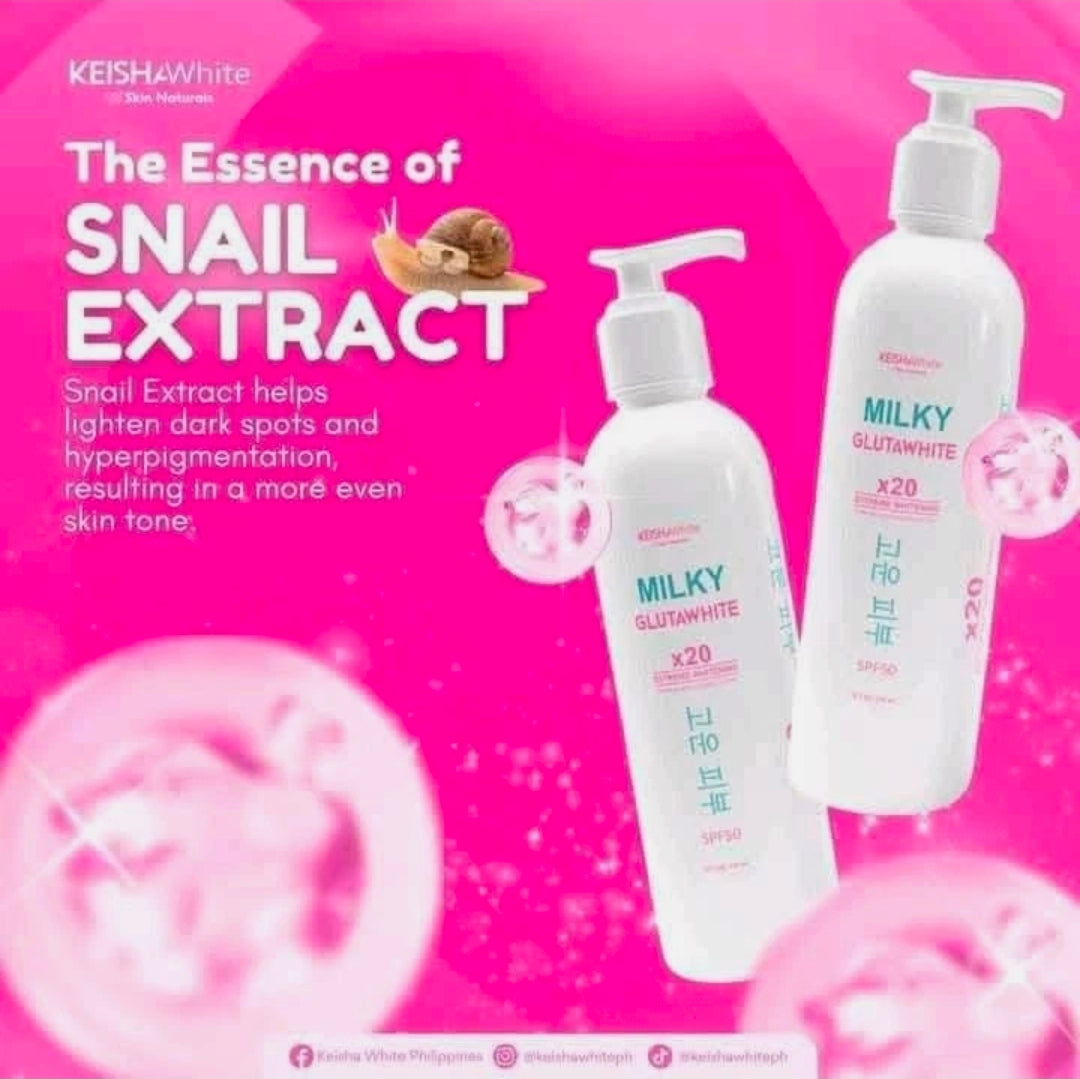 KEISHA White Skin Naturals Milky GlutaWhite x20 Body Lotion with SPF 50 - 250ml