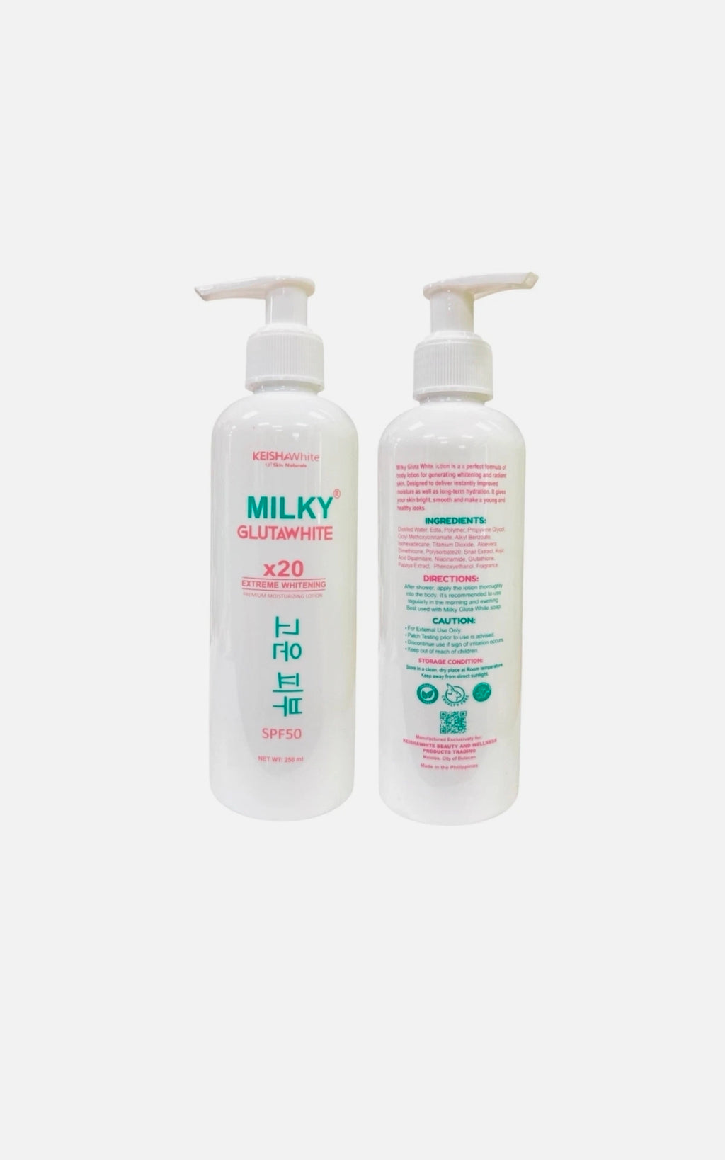 KEISHA White Skin Naturals Milky GlutaWhite x20 Body Lotion with SPF 50 - 250ml