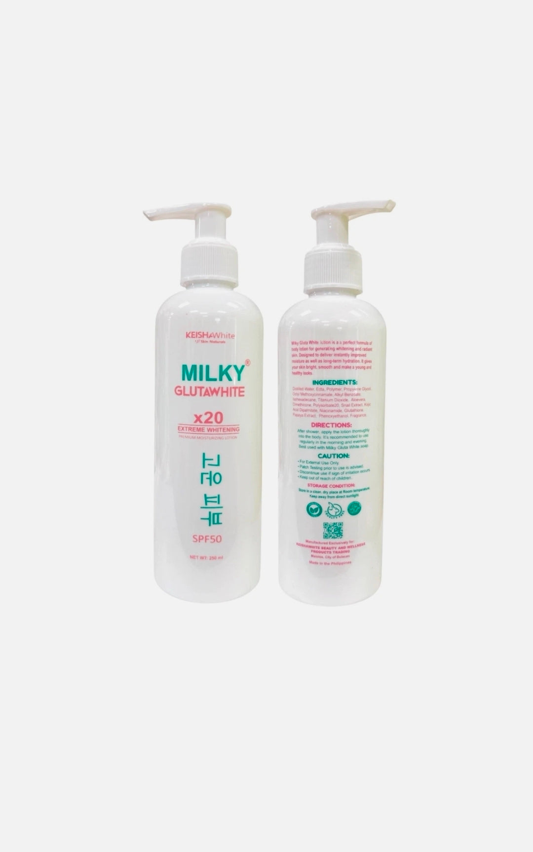 KEISHA White Skin Naturals Milky GlutaWhite x20 Body Lotion with SPF 50 - 250ml