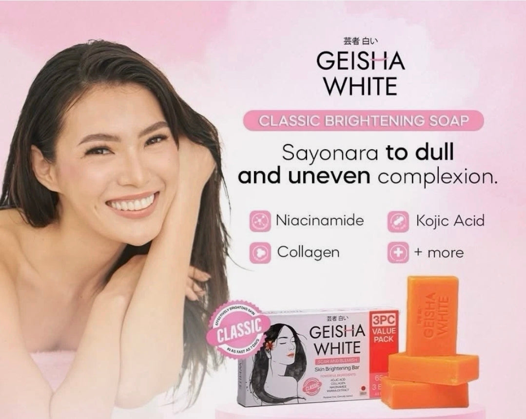 Geisha White - Scar and Blemish - Skin Brightening Bar - CLASSIC 3 x 65g