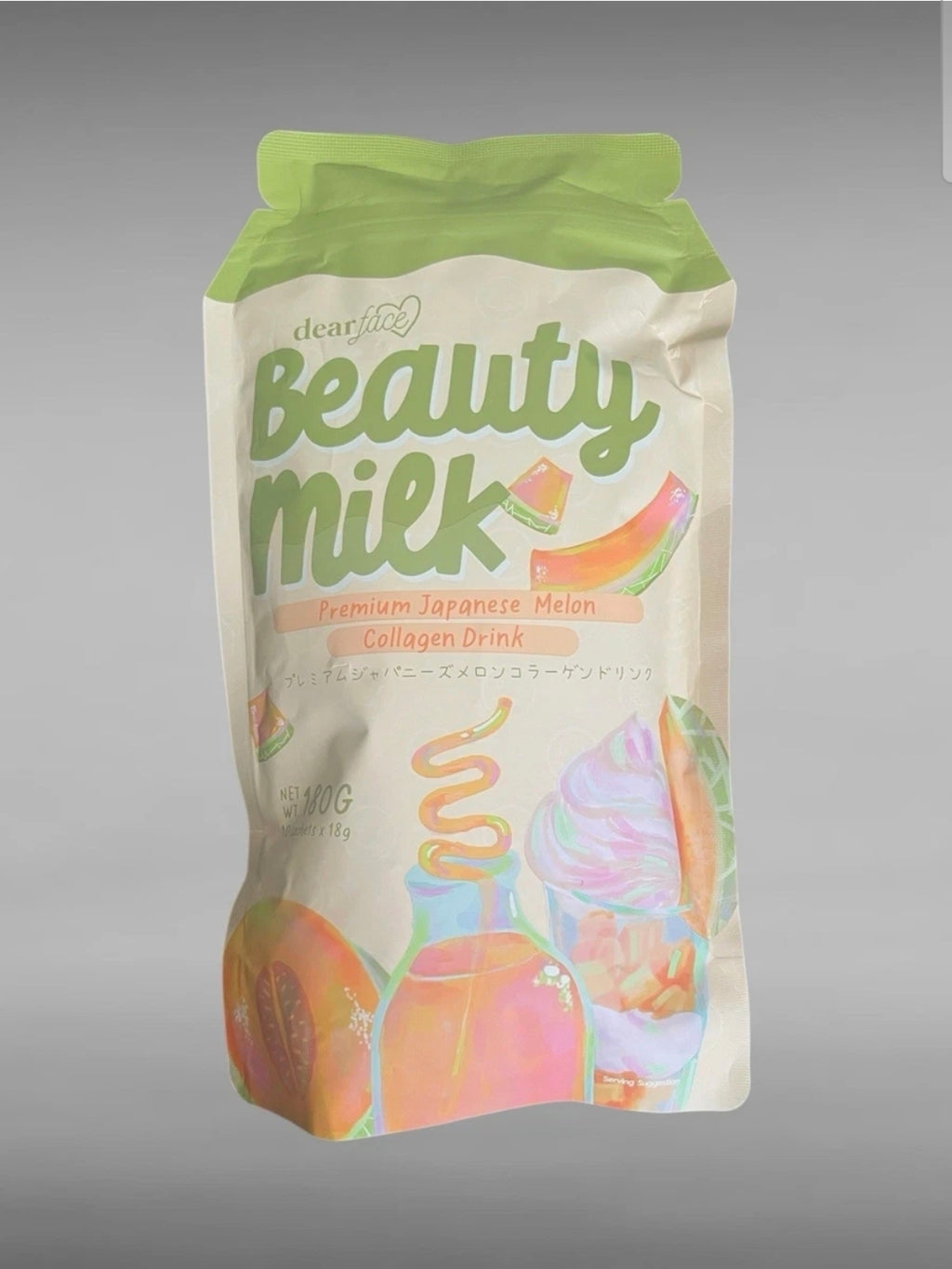 Dear Face Beauty Milk Premium Japanese Melon Collagen Drink 10 Sachets