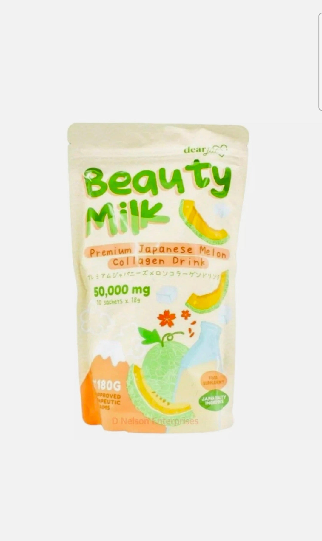 Dear Face Beauty Milk Premium Japanese Melon Collagen Drink 10 Sachets