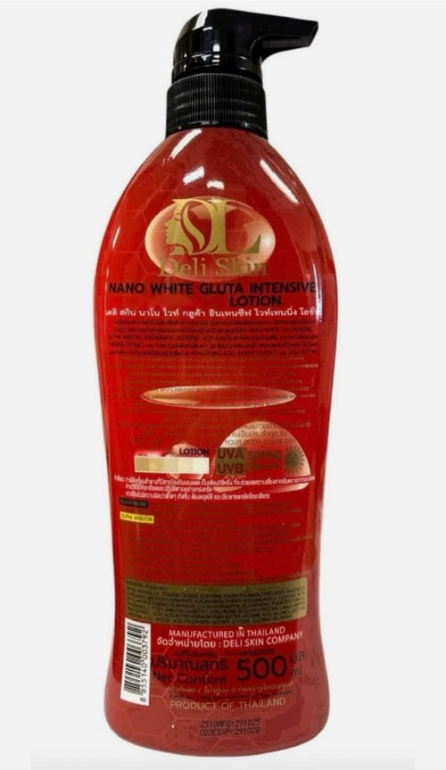 Deli Skin Nano White Gluta (RED) Body Lotion SPF50 PA+++ 500ml
