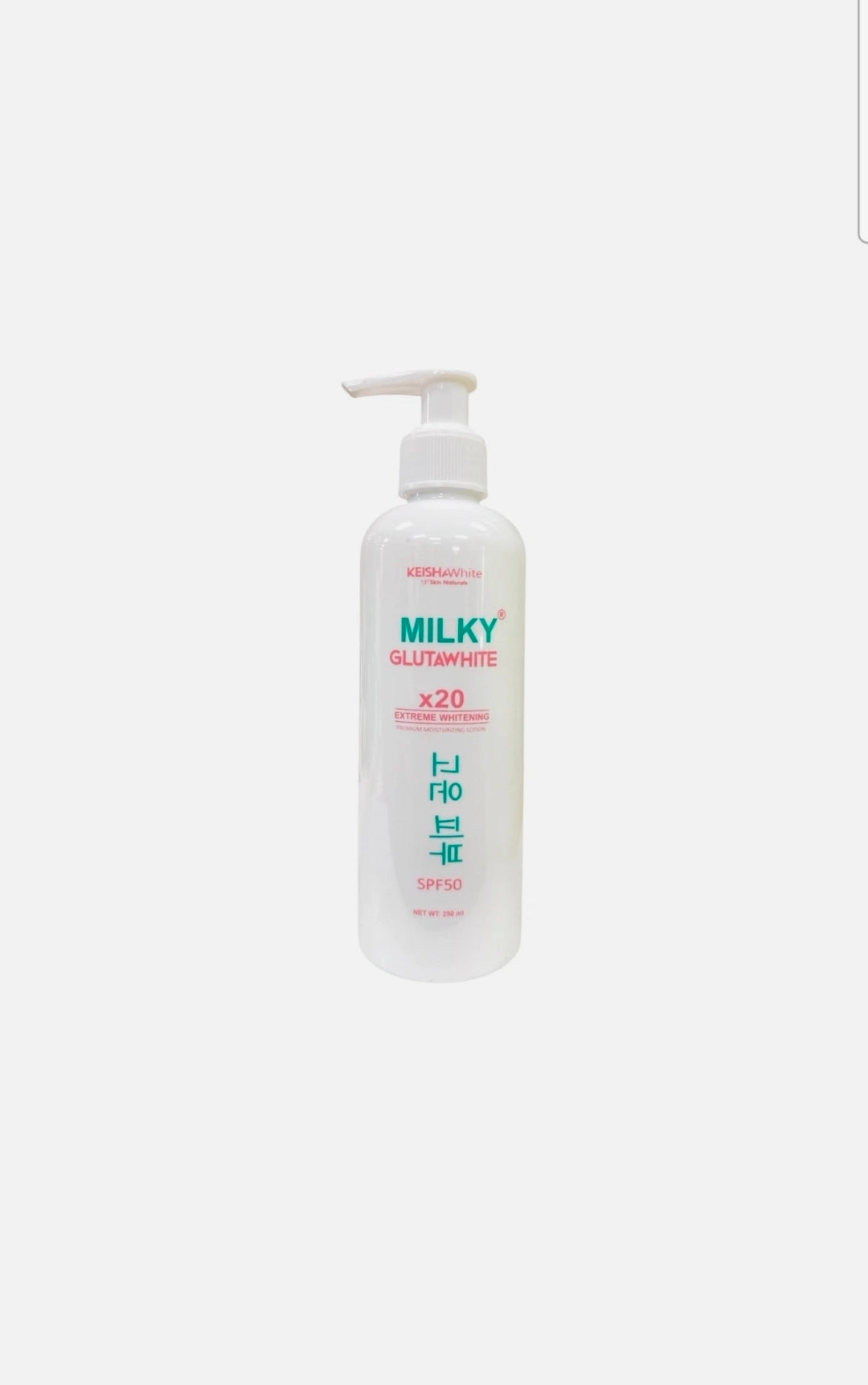 KEISHA White Skin Naturals Milky GlutaWhite x20 Body Lotion with SPF 50 - 250ml