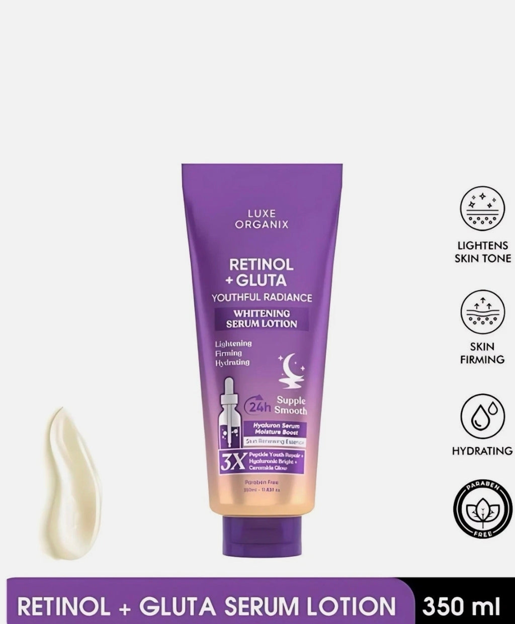 Luxe Organix Retinol + Gluta Youthful Radiance Whitening Serum Lotion